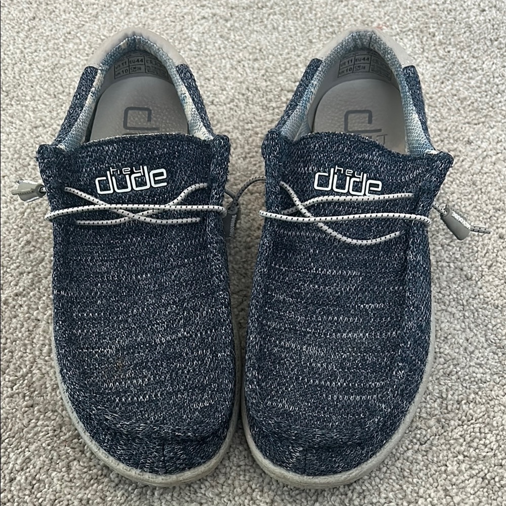 Hey Dude Blue and Gray Loafers Slip-On Comfort